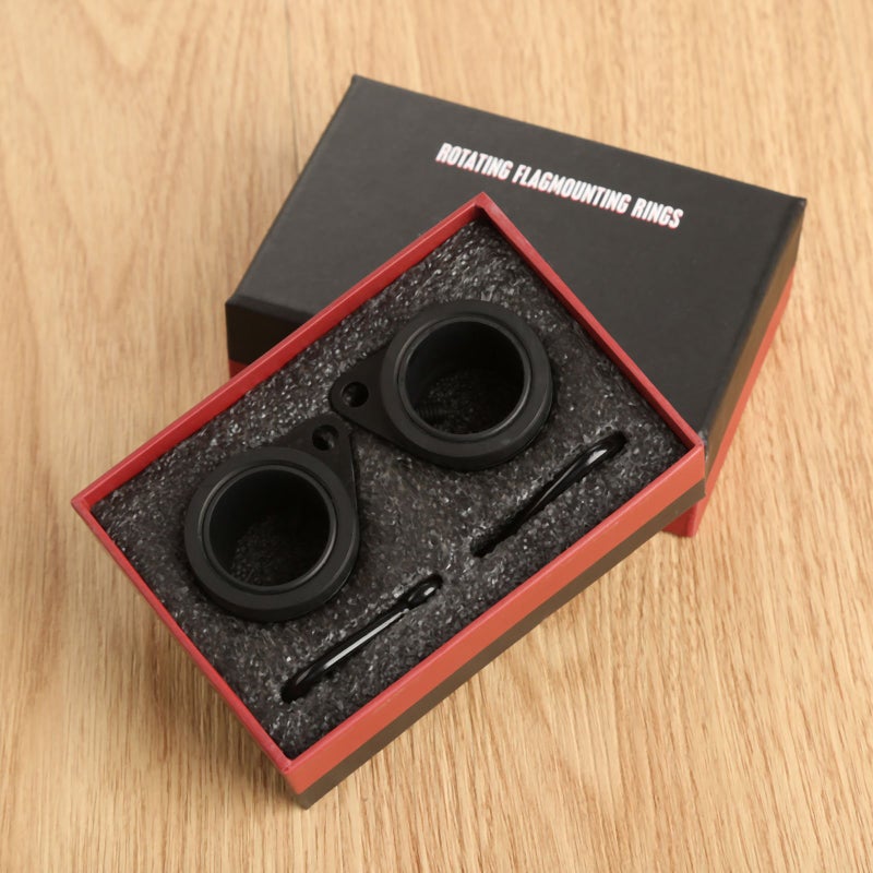 Mtsooning Aluminum Alloy Flag Pole Rings 2Packs, 360 Degree Rotating Flagpole, Flag Mounting Rings Spinning Flag Pole Kit with Carabiner for 0.75-1.02Inch Diameter Flagpole (Black) - Image 5